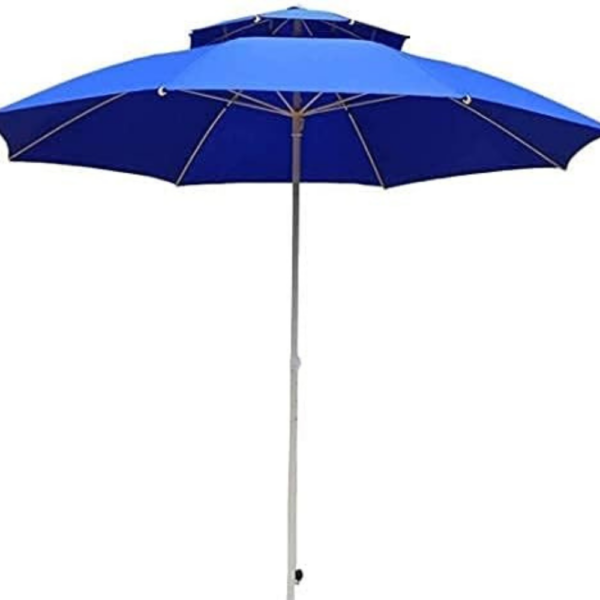 Parasol 2.4m pour jardin/plage double toile-L