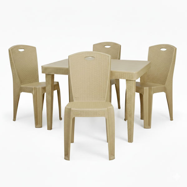 Pack Table Stockholm + 4 Chaises l'avenue Grège