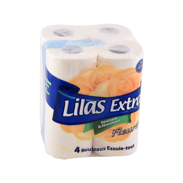 Essuie tout Lilas Extra Fleurie 4 Rouleaux