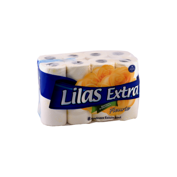 Essuie tout lilas extra 8 rouleaux
