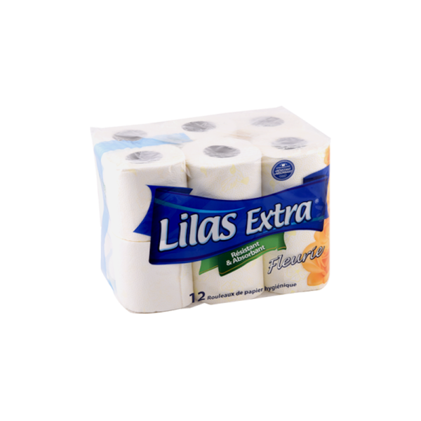 Papier hygiénique 12 rouleaux Lilas extra fleurie
