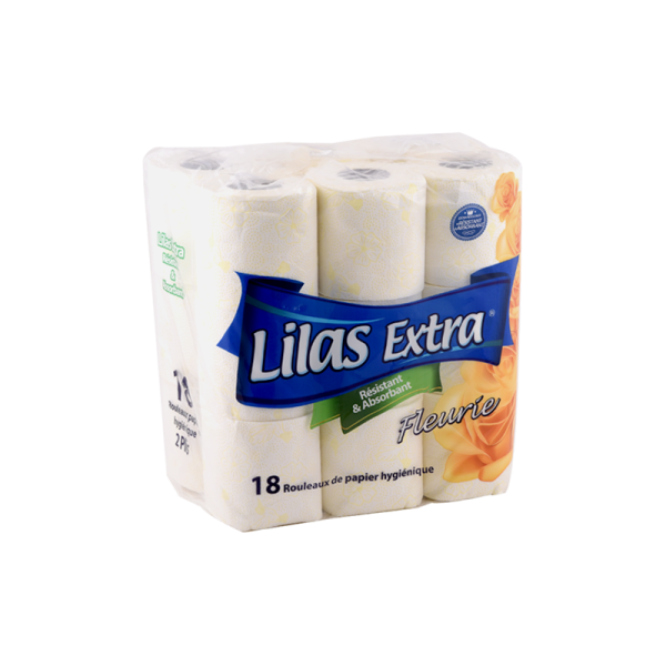 Papier hygiénique  18 rouleaux Lilas extra fleurie