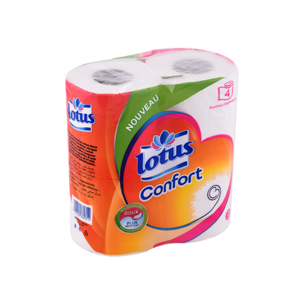 Papier hygiénique 4 rouleaux Lotus confort