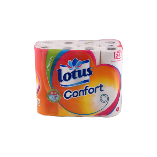Papier hygiénique 24 rouleaux Lotus confort