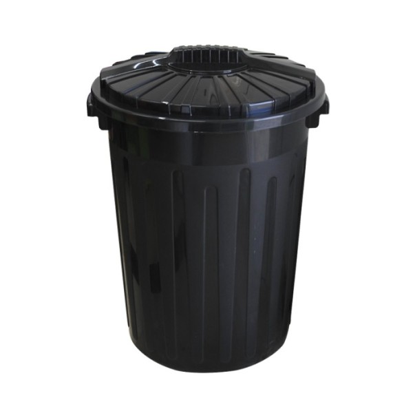 Poubelle Noir 100L avec couvercle