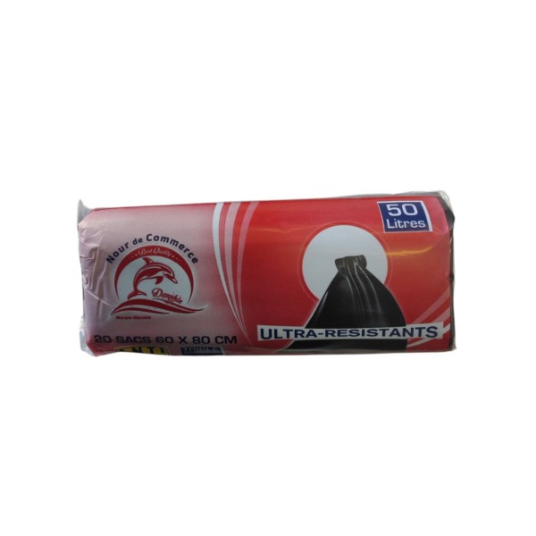 20 Sacs poubelle 50L Noir