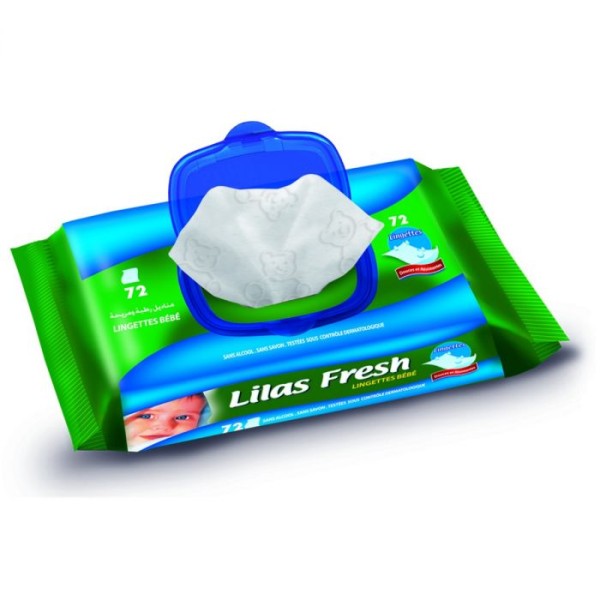 Lingettes Bébé Lilas Fresh 72Pcs