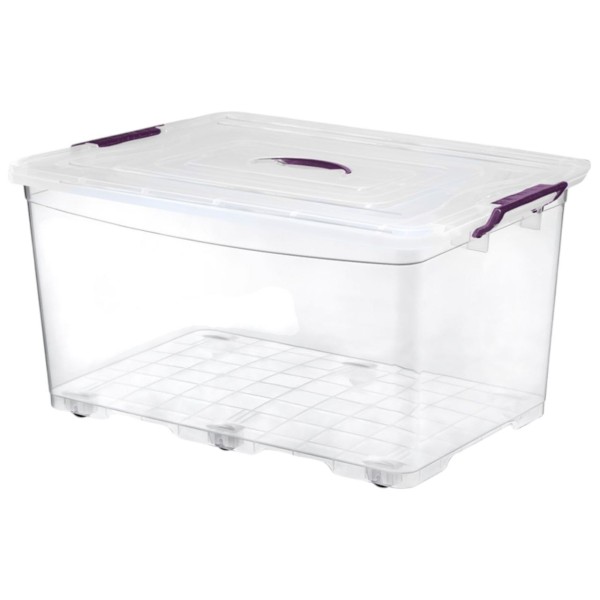 Boite rangement 80L Transparent "Roller Box "