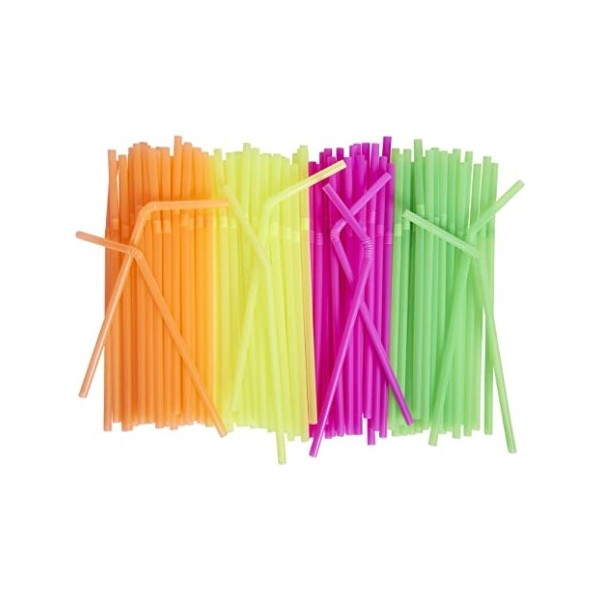 Paille Couleurs Flexible 100 Pcs