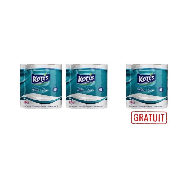 Papier hygiénique Kotis 4R lot de 3 (2+1)