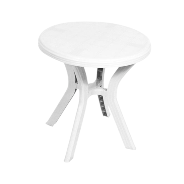 Table Rond de Jardin DON Blanc en Diamètre 70cm